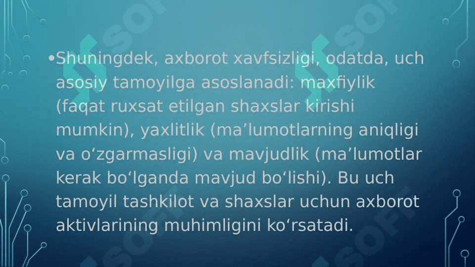 Axborot xavfsizligi masalalari 5