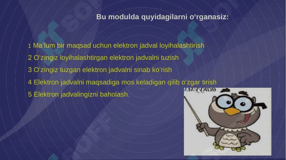 Elektron jadvaldan maqsadli foydalanish 2