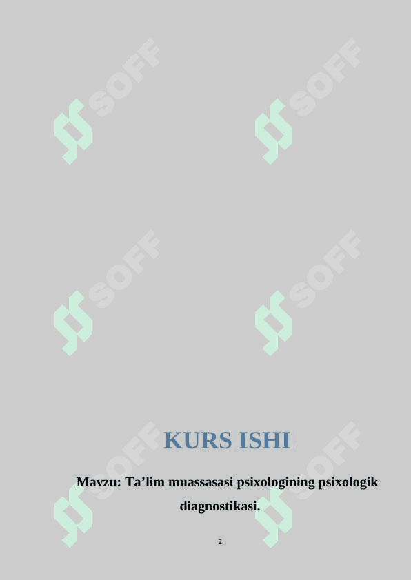 Ta’lim muassasasi psixologining psixologik diagnostikasi 2