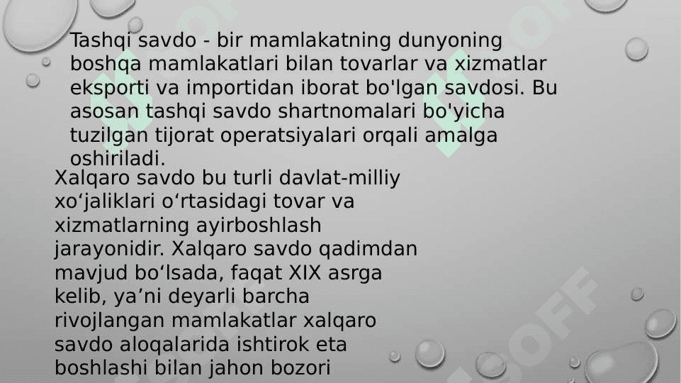 Xalqaro savdoning rivojlanish bosqichlari 4