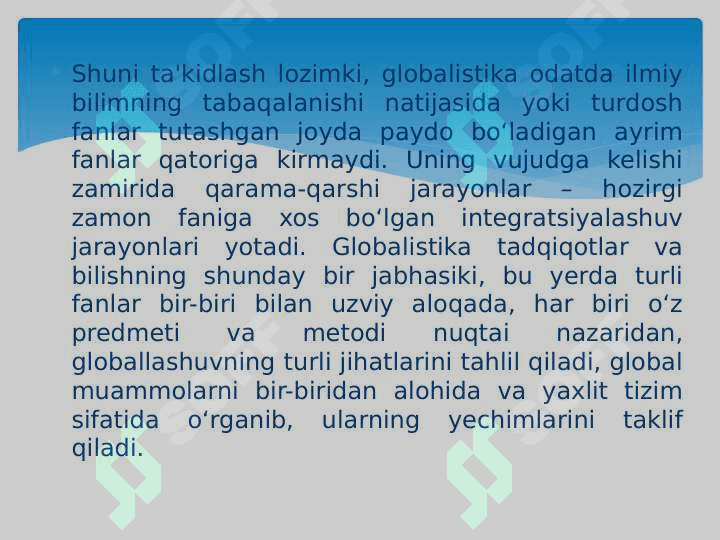 Globallashuv va barqaror taraqqiyot falsafasi 8