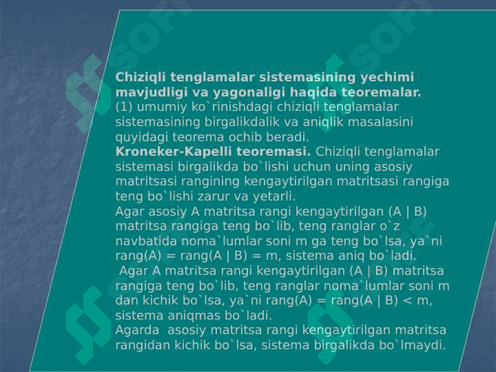 CHIZIQLI TENGLAMALAR SISTEMASINI YECHISHNING  GAUSS USULI. 6