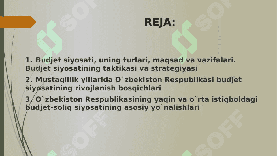 DAVLATNING BUDJET-SOLIQ SIYOSATI 2