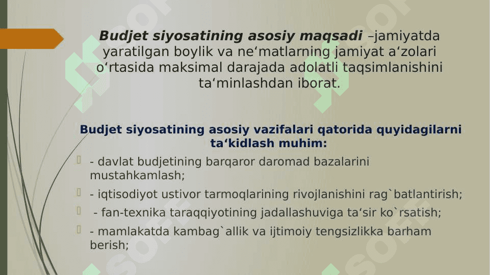 DAVLATNING BUDJET-SOLIQ SIYOSATI 7