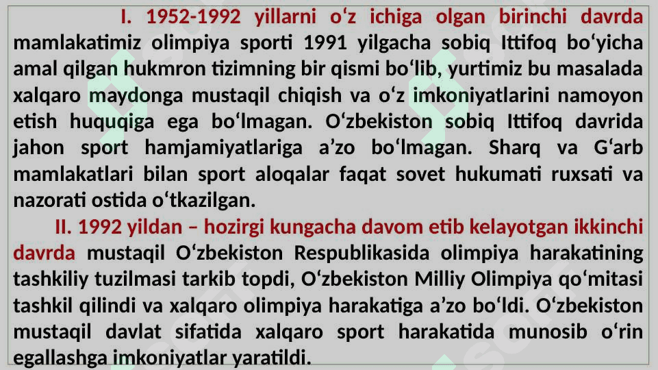 O‘zbekistonda Olimpiya harakatining rivojlanishi 2