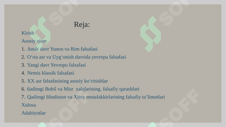 Falsafaning taraqqiyot bosqichlari 2