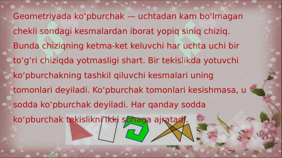 8-sinf Geometriya kursida “Ko’pburchakning yuzi”ni o’qitish metodikasi 2