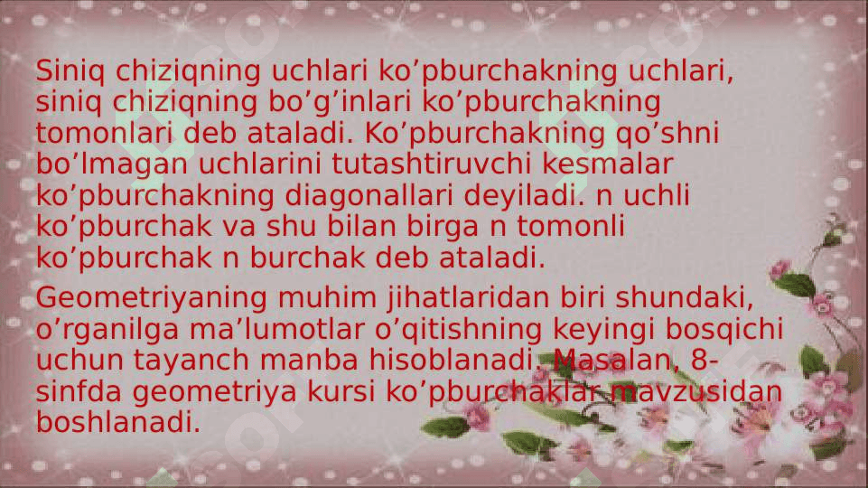 8-sinf Geometriya kursida “Ko’pburchakning yuzi”ni o’qitish metodikasi 4