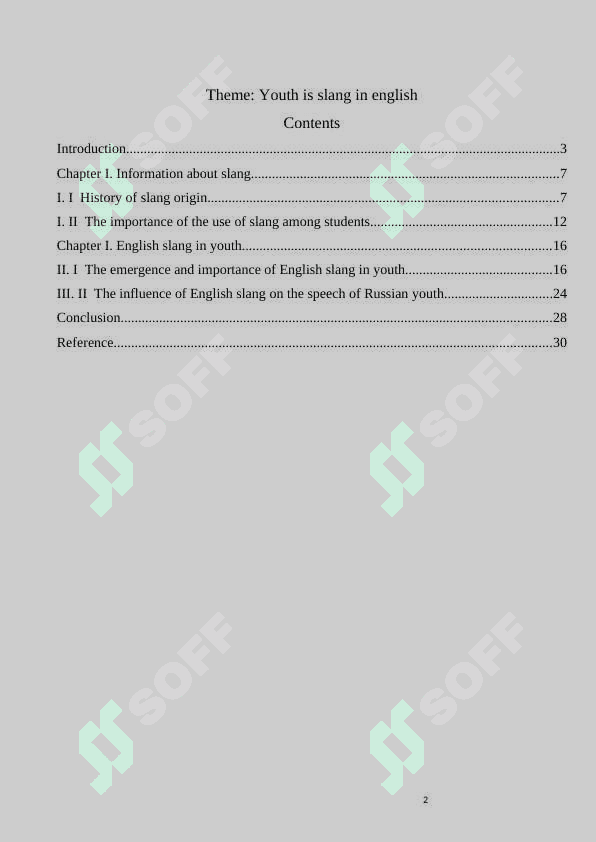 Youth is slang in english 2