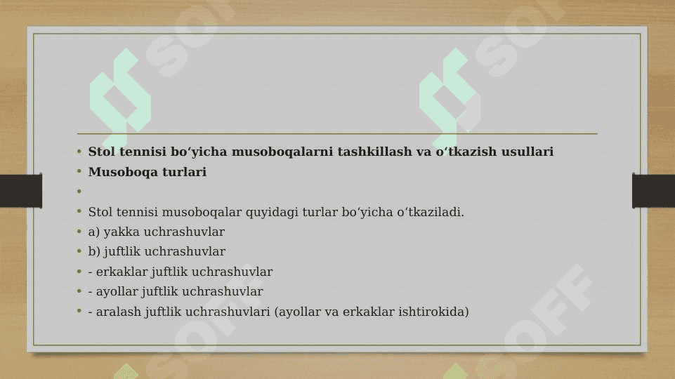 STOL TENNISDA SARALASH BOSQICHLARI 2