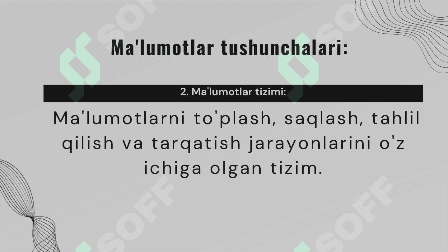 MA'LUMOTLAR TURLARI VA ULARGA UMUMIY TUSHUNCHA 8