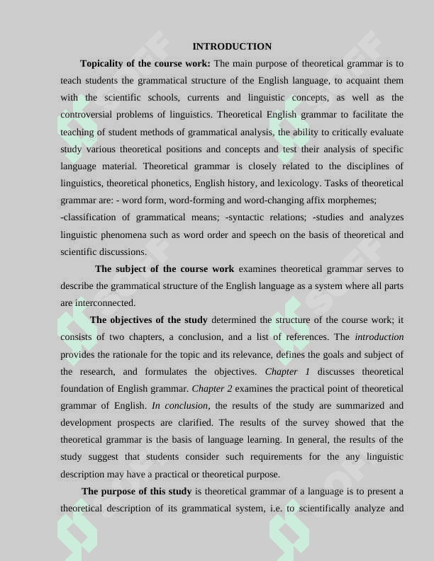 The definiton of the theoretical grammar as a linguistic discipline 2