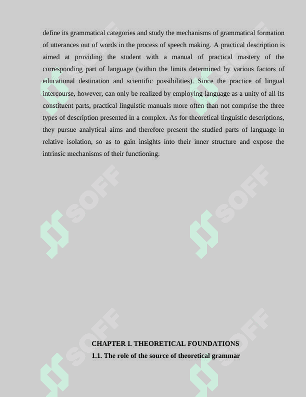 The definiton of the theoretical grammar as a linguistic discipline 3