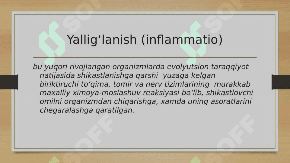 Yallig‘lanish patofiziologiyasi 2
