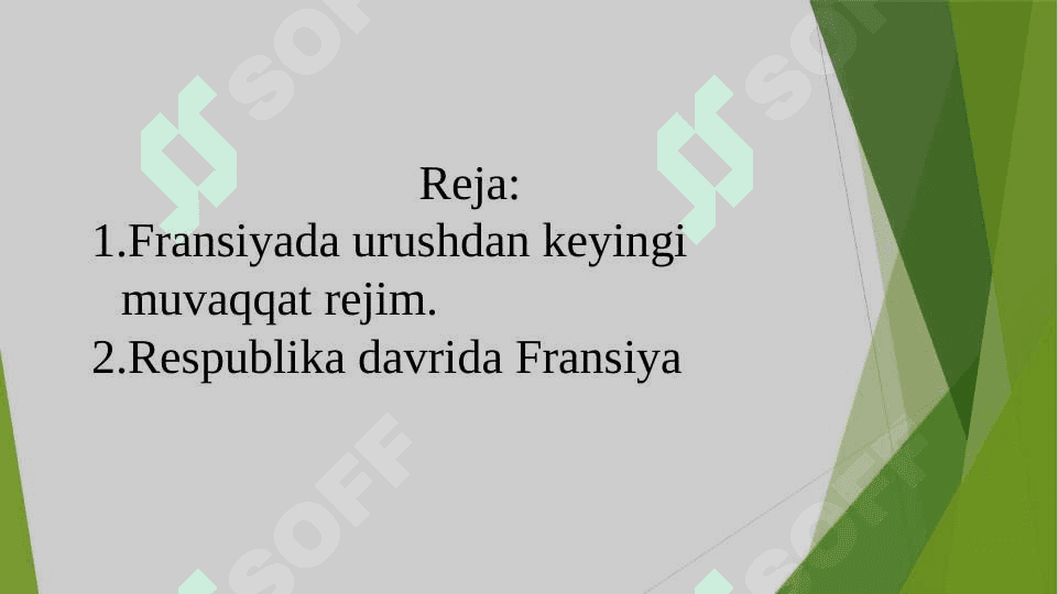FRANSIYA IKKINCHI JAHON URUSHIDAN KEYINGI YILLARDA 2