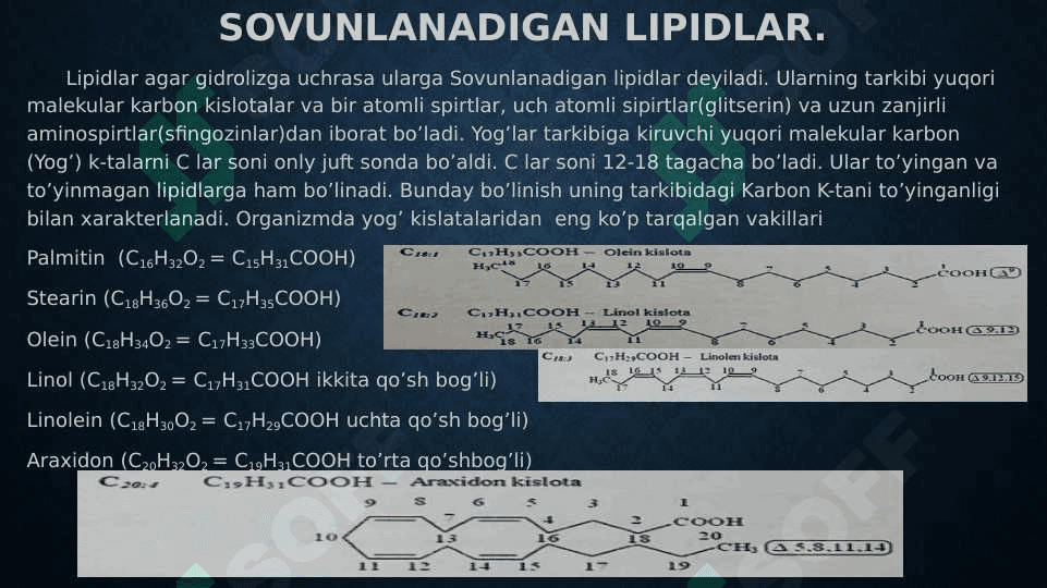 Lipidlar va ularning tuzulishi va funksiyasi 4