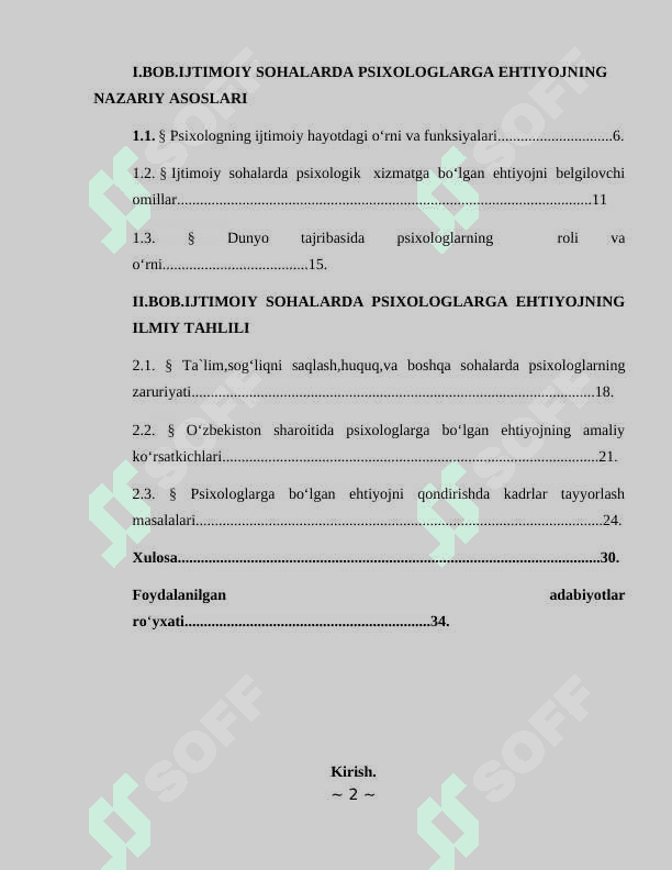 Ijtimoiy sohalarda psixologlarga ehtiyoj muammosining ilmiy asoslari 2