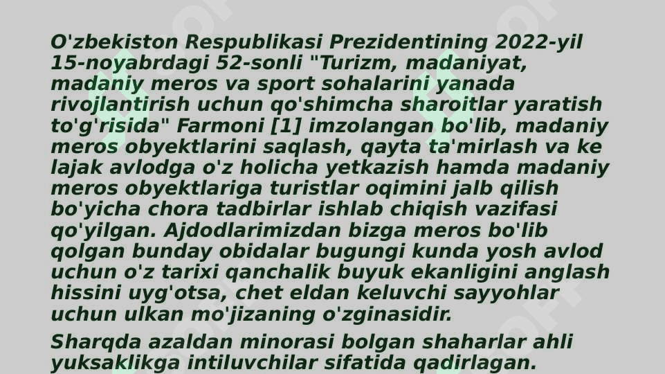 Jarqo’rg’on minorasi 5