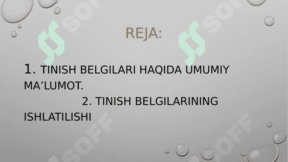 Tinish belgilar 2
