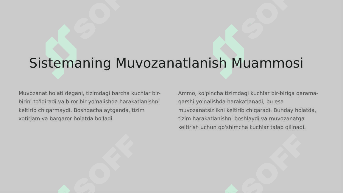 Tekislikdagi Kesishuvchi Kuchlar: Muvozanat va Uch Kuch. 2