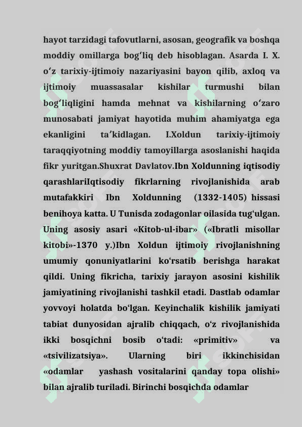 Ibn Xoldunning tarixiy qarashlari 7