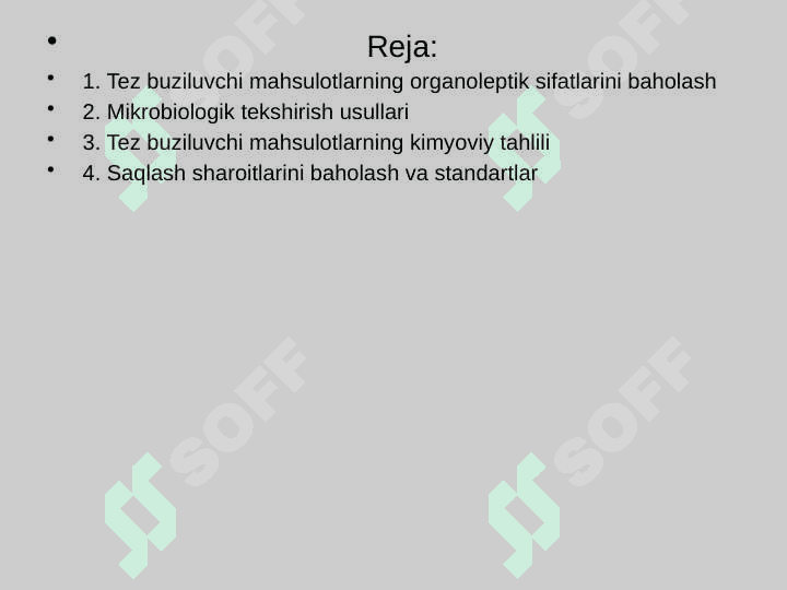 Tez buziluvchi ovqat mahsulotlarining to’la sifatliligini baholash 2