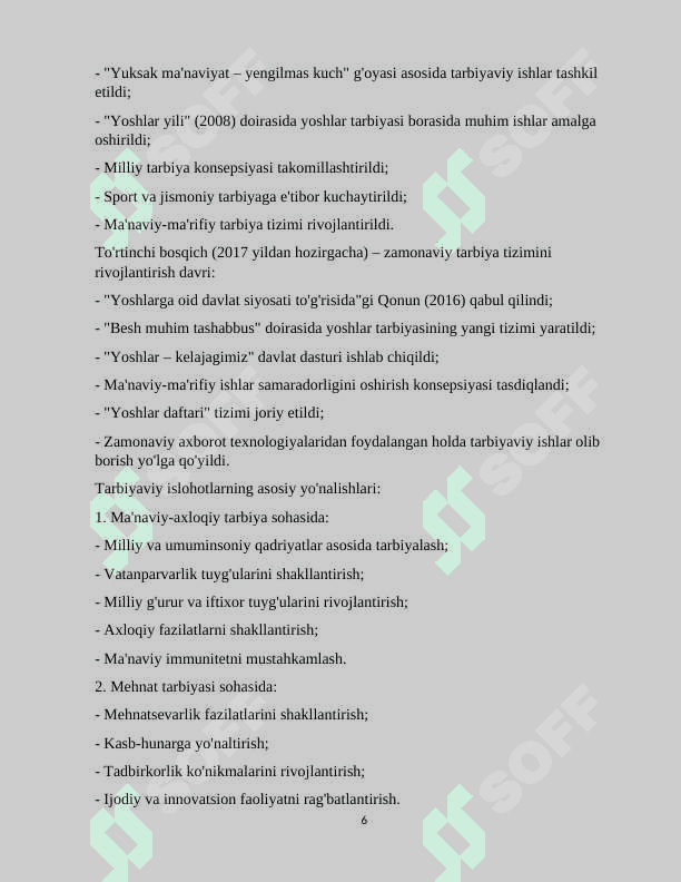 Mamlakatning tarbiyaviy  tizimi 6