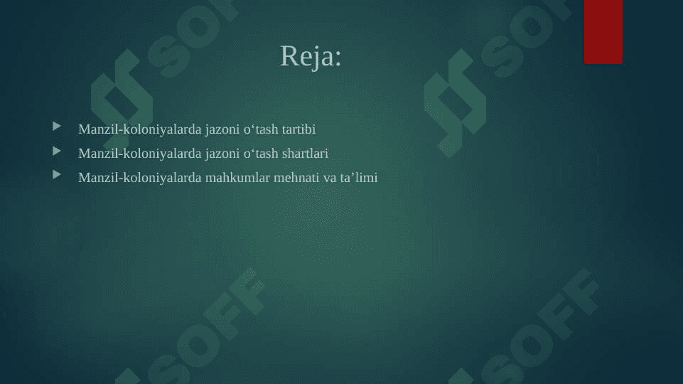 Manzil koloniyalarda jazoni o’tash 2