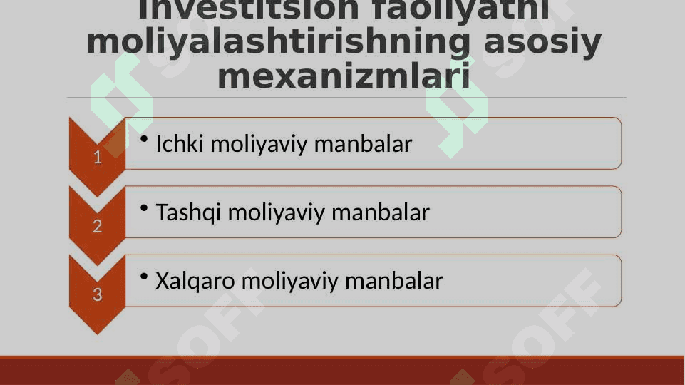 Investitsion faoliyatni moliyalashtirish mexanizmlari 3