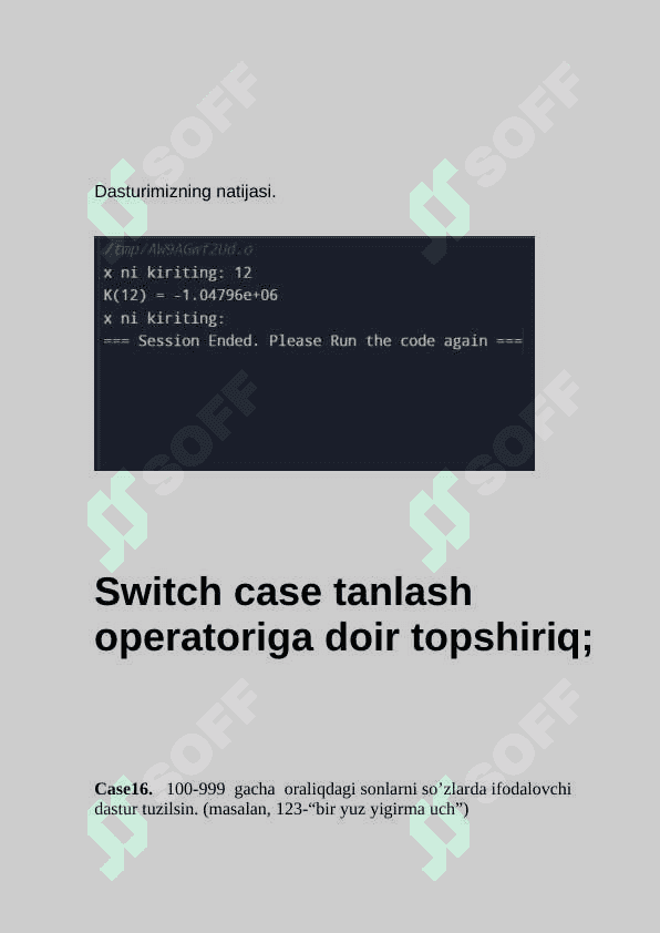 If,if else operatorlari 2