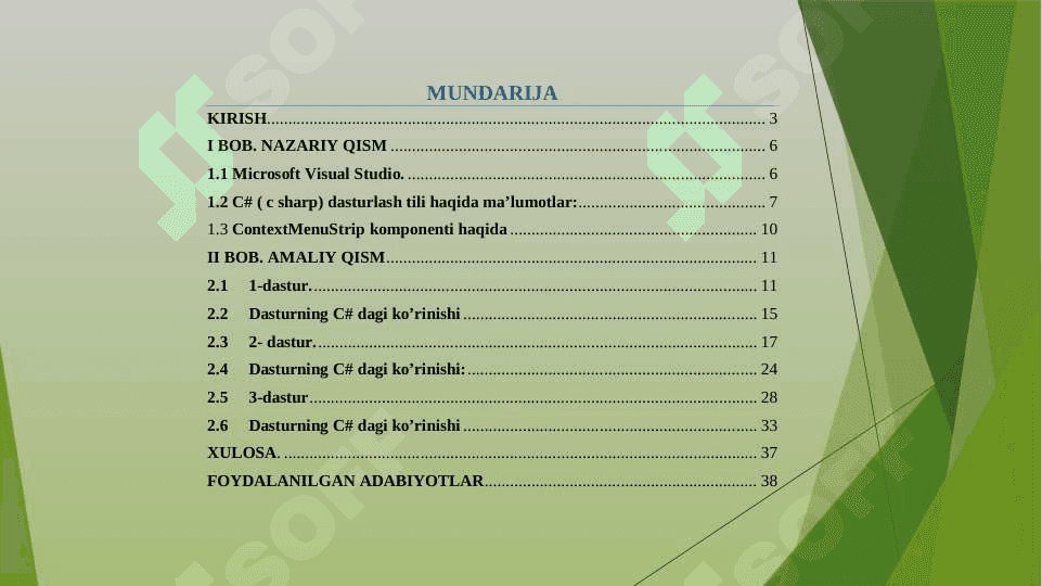 C# dasturlash tilida “ContextMenuStrip” komponenti yordamida dasturlar yaratish 3