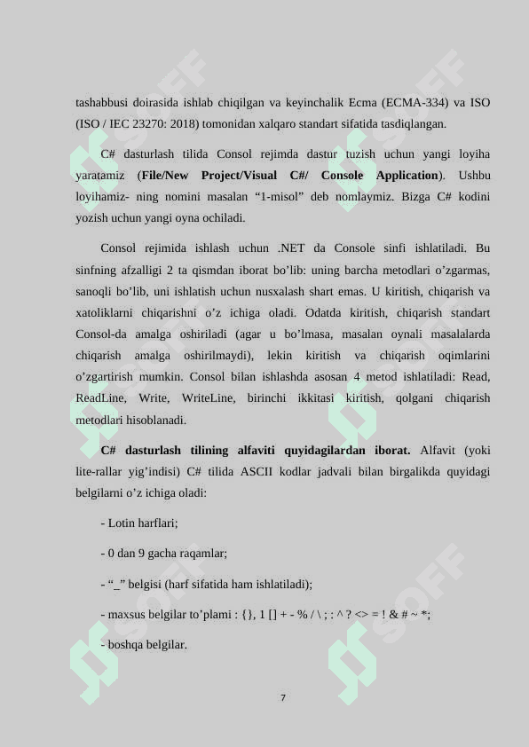 C# DASTURLASH TILIDA BUDILNIK DASTURINI YARATISH 7
