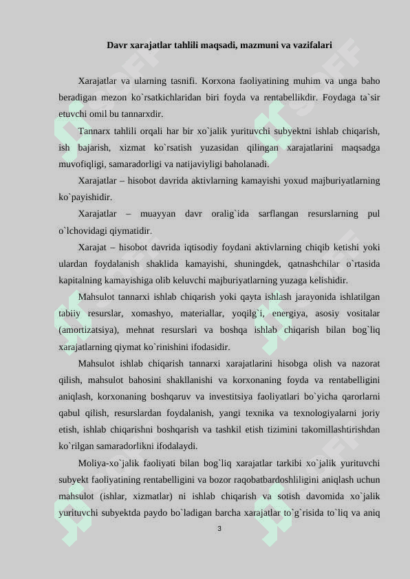 Davr xarajatlari tarkibi va ularni hisobga olish 3