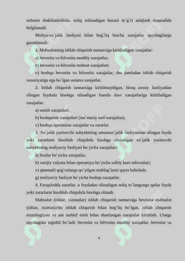 Davr xarajatlari tarkibi va ularni hisobga olish 4