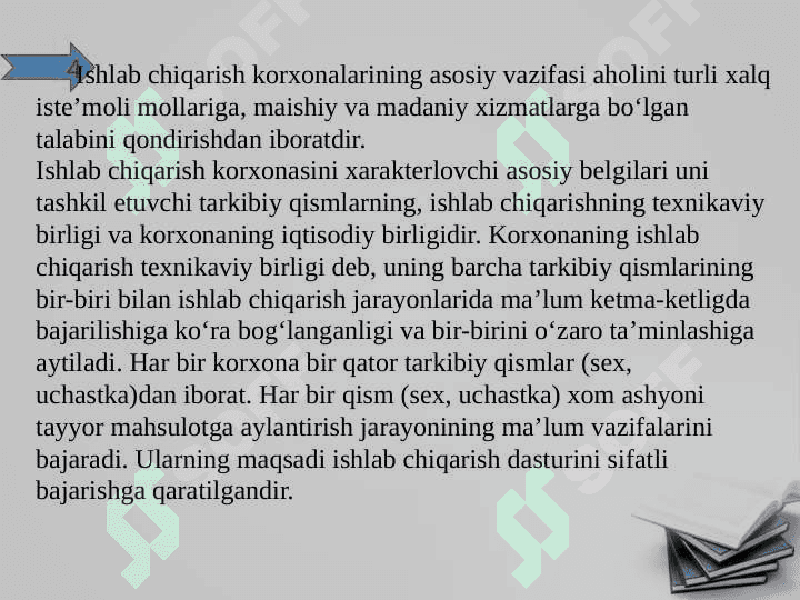 Ishlab chiqarish jarayonini tashkil  qilish 4