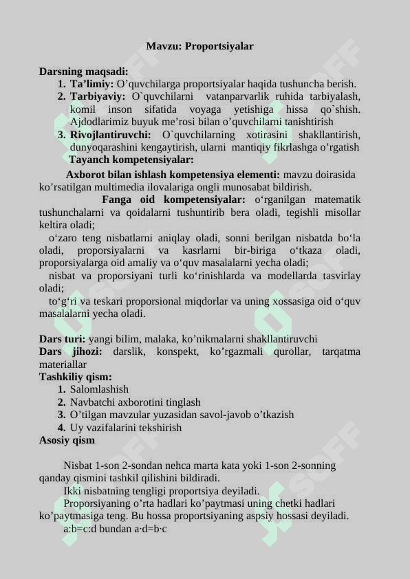 Nisbat tushunchasi 3