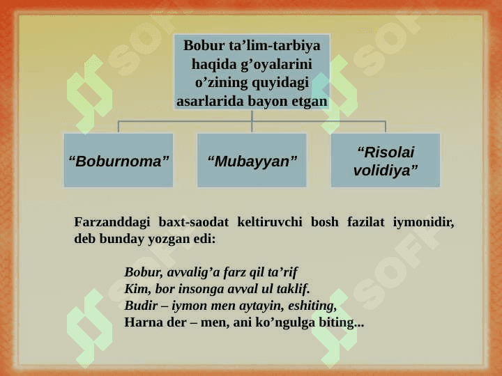 Zahriddin Muhammad Bobur va Boburiylar merosida tarbiyaga oid qarashlar 8
