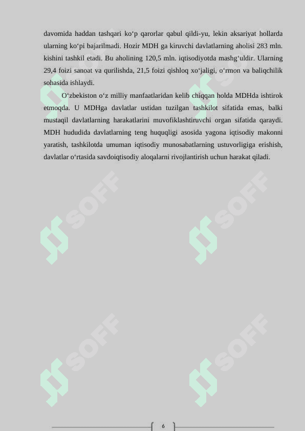 MUSTAQIL DAVLATLAR HAMDOʻSTLIGI 6