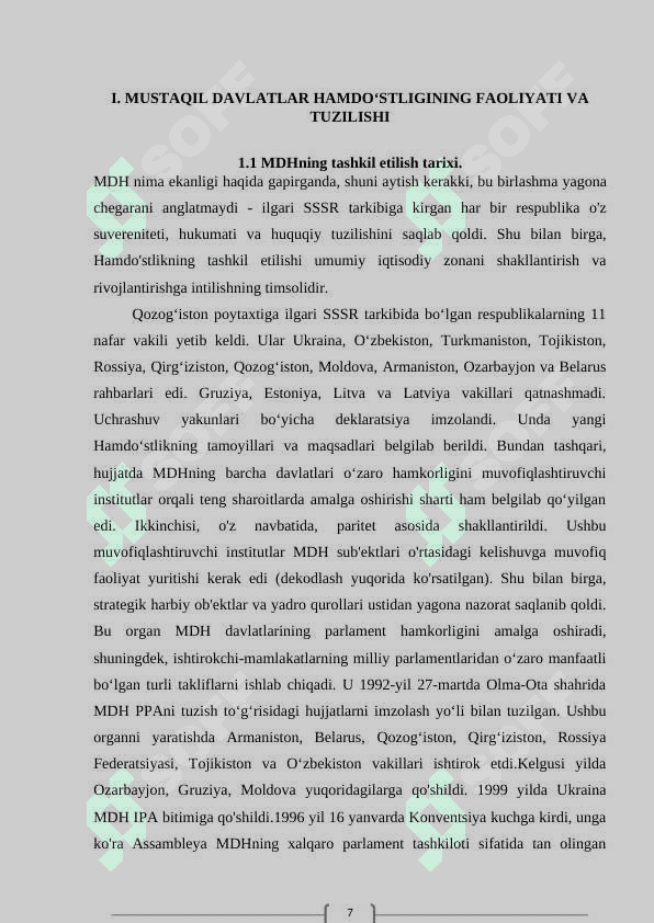 MUSTAQIL DAVLATLAR HAMDOʻSTLIGI 7