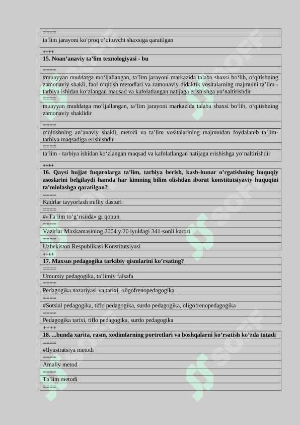 Pedagogika va psixologik fanlarni o'qitish metodikasi 4