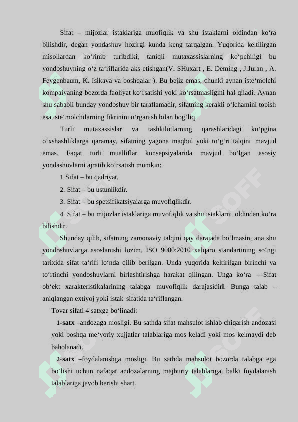 MAHSULOT SIFATINI NAZORAT QILISHNI TASHKIL ETISH 4