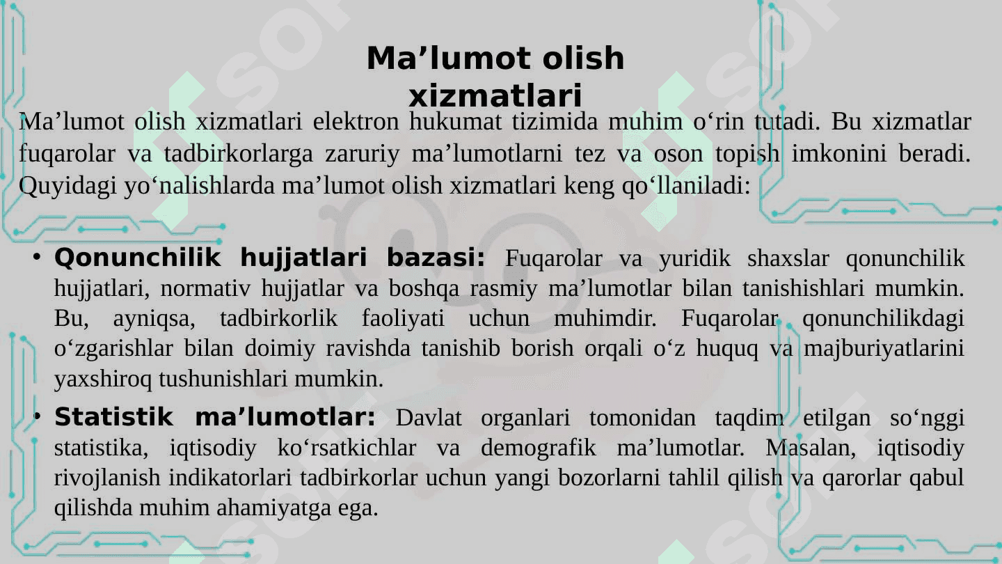 Elektron hukumatda interaktiv xizmatlardan foydalanish 5