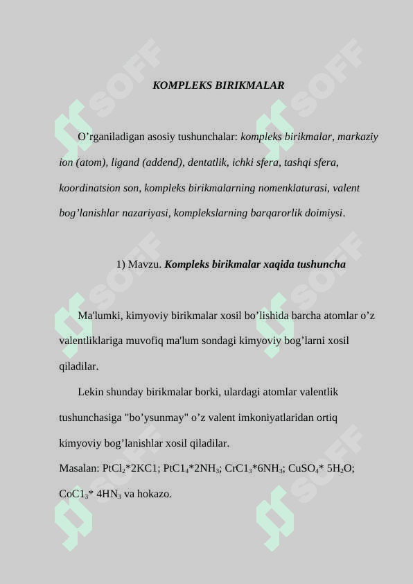 KOMPLЕKS BIRIKMALAR 2