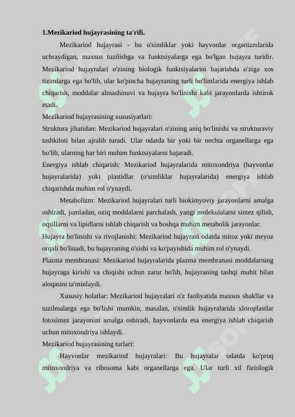 Mezikariod hujayrasi 2