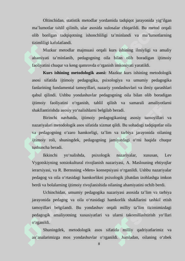 Pedagogning oila bilan olib boradigan ijtimoiy faoliyati 8