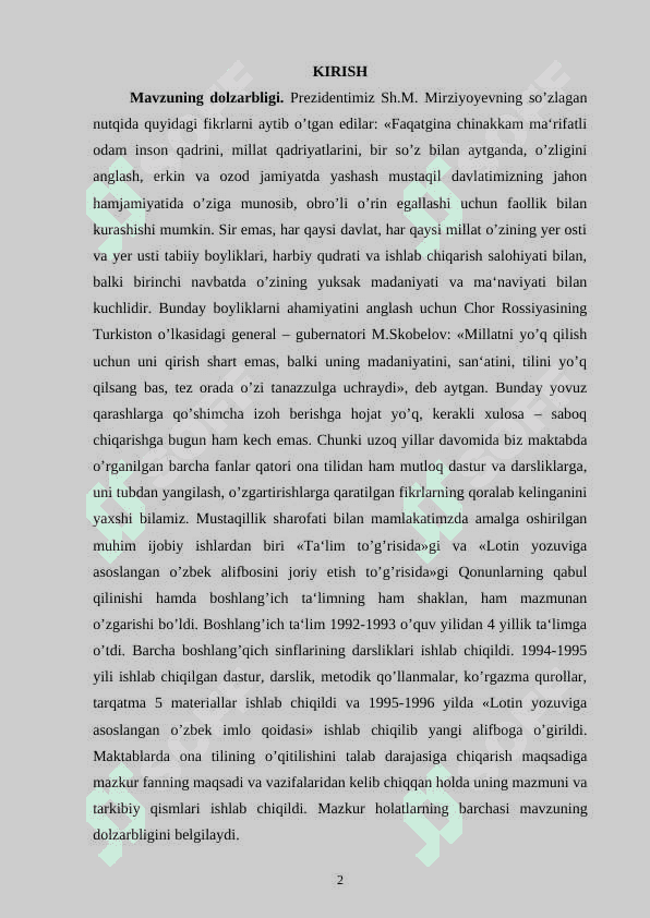 2- SINFDA ORFOGRAFIK MASHQLARNI TAHLIL QILISHNING SAMARALI METODLARI. 2
