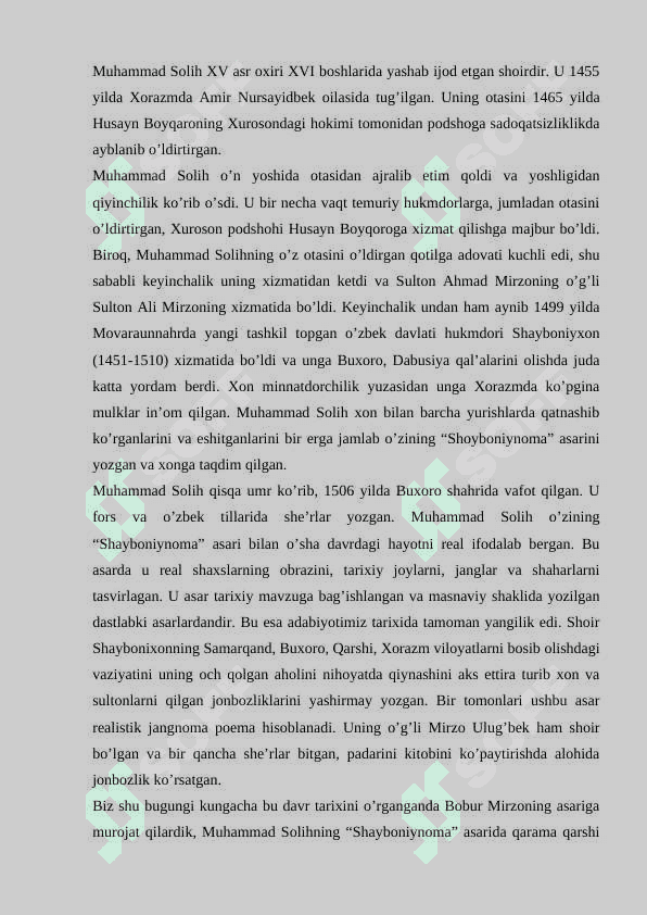 Shayboniyxon Muhammad Solihning shayboniynoma  asari 2