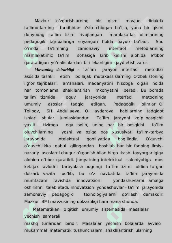 Boshlang`ich sinf o`quvchilarini masalalar echishga   o`rgatish metodikasi 4