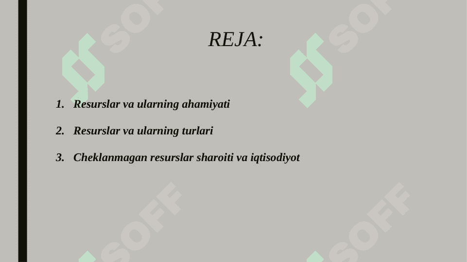 Resurslar cheklanmaganlik sharoiti 2