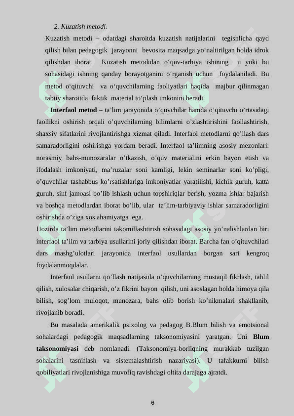 :    4-sinf Matematika darslarida interfaol usullardan  foydalanish. 6
